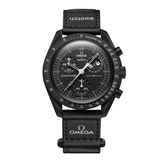 Omega X Swatch Bioceramic Moonswatch Mission To Moonphase Snoopy Black
