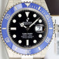 Rolex Submariner Silver Blue Metal Watch