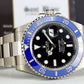 Rolex Submariner Silver Blue Metal Watch
