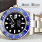 Rolex Submariner Silver Blue Metal Watch